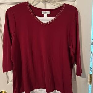 Plus size top 100% cotton 3/4 sleeves